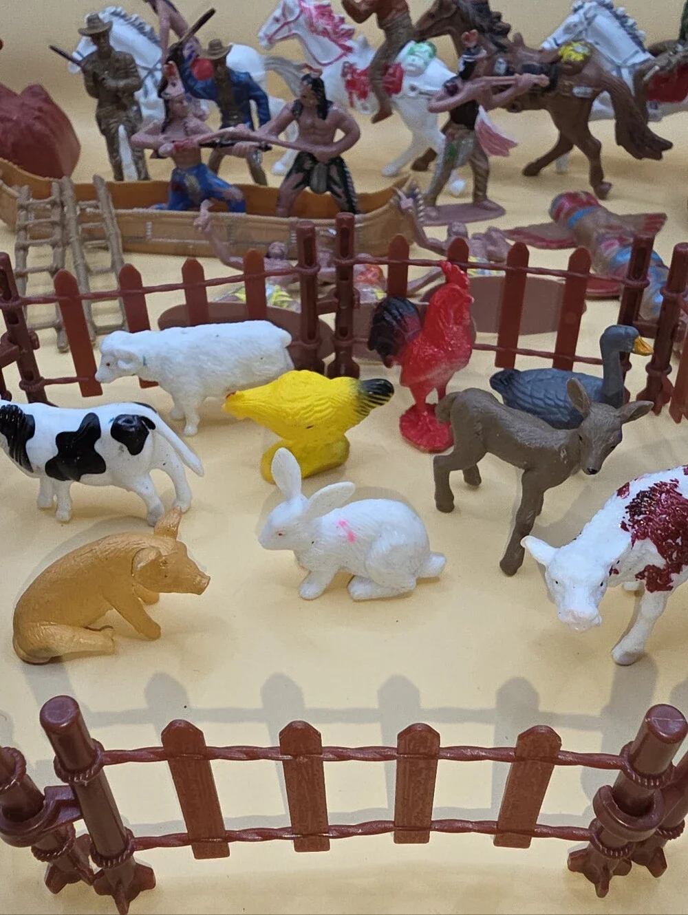 Vintage Cowboy Indian Lot Horses Farm Animals
